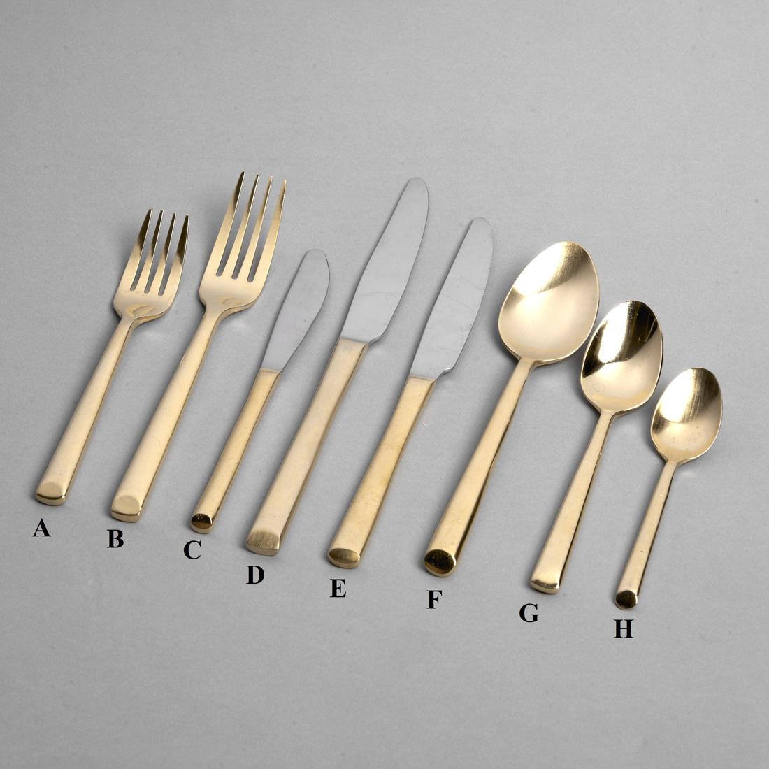 Savoy Brushed Gold Demi Teaspoon - Element Event Solutions