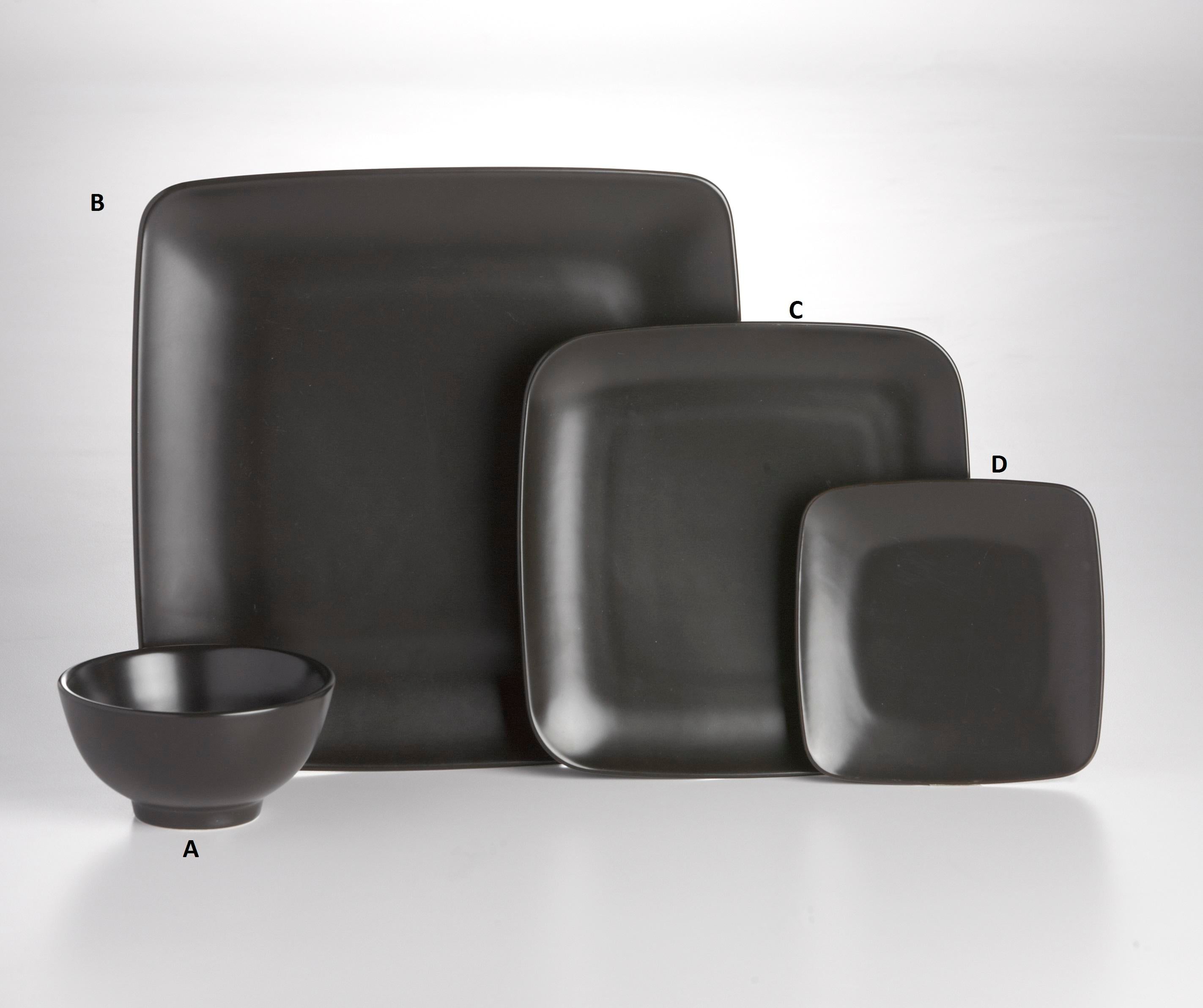 Charcoal Square Plate 7.5