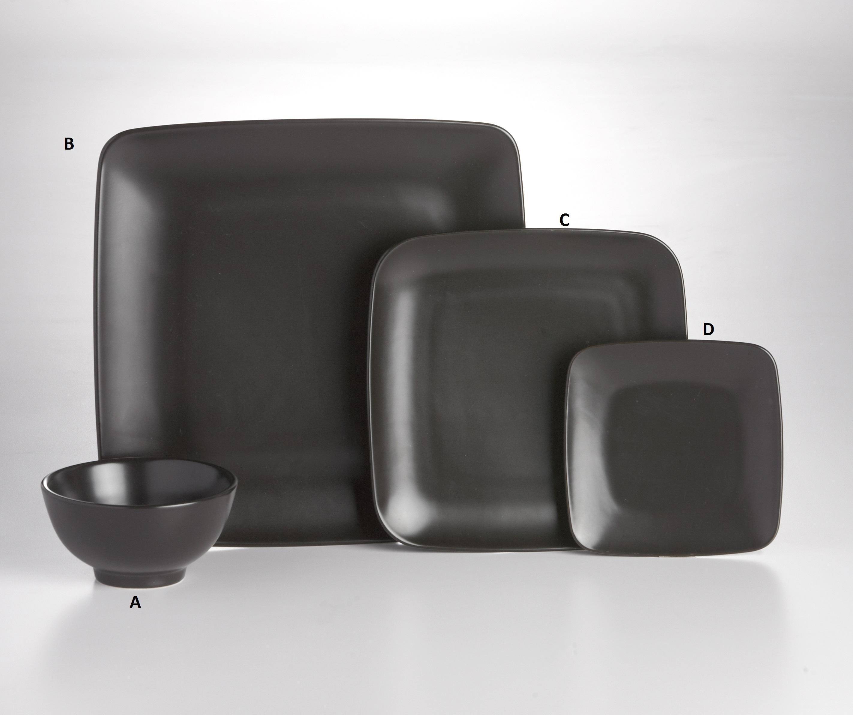 Charcoal Square Plate 7.5