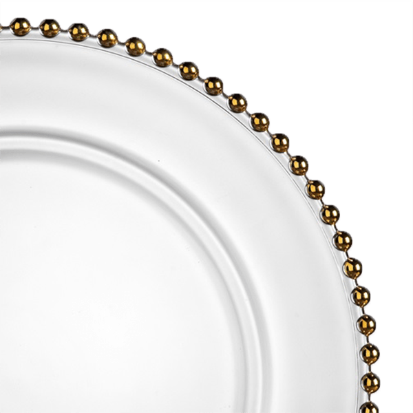 Gold Beaded Glass Charger 13
