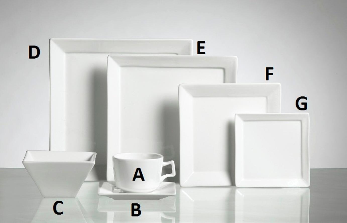 Square White Dinner Plate 9