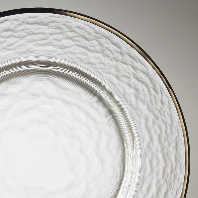 Platinum Rim Glass Charger 12.5