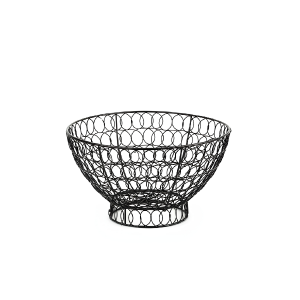 Black Wire Roll Basket Round 11