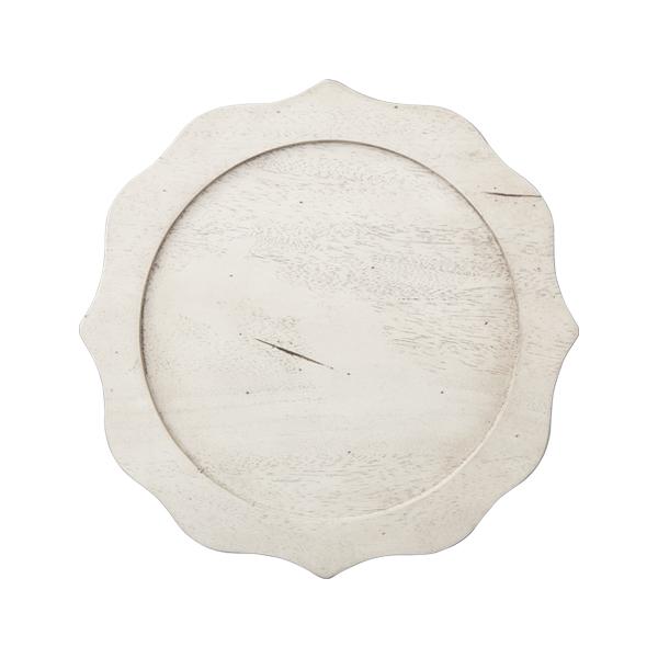 Whitewash Wood Scallop Charger - Element Event Solutions