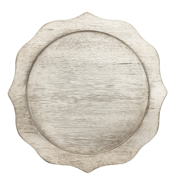 Whitewash Wood Charger - Element Event Solutions