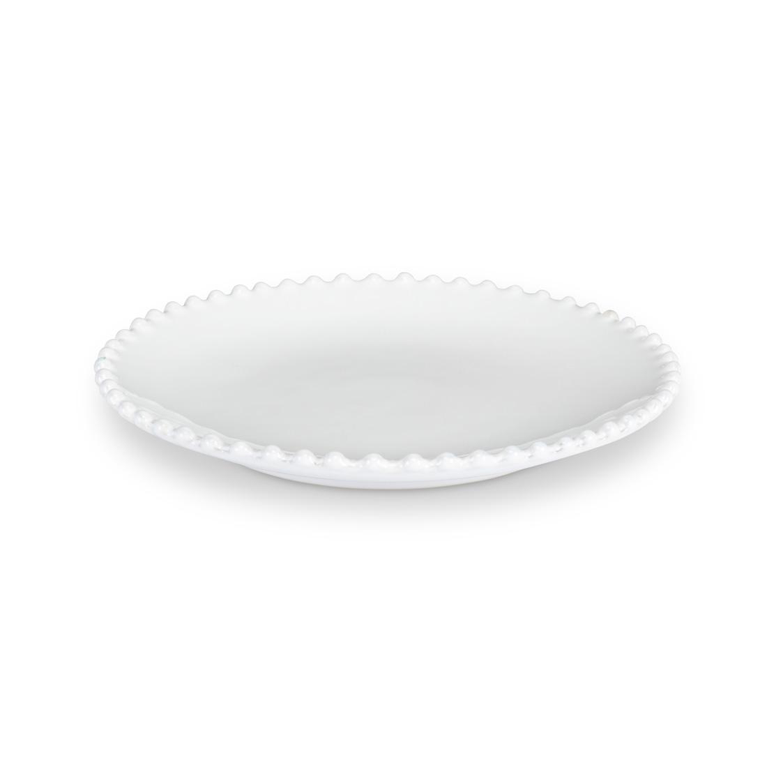 White Beaded Dessert Plate 8.5