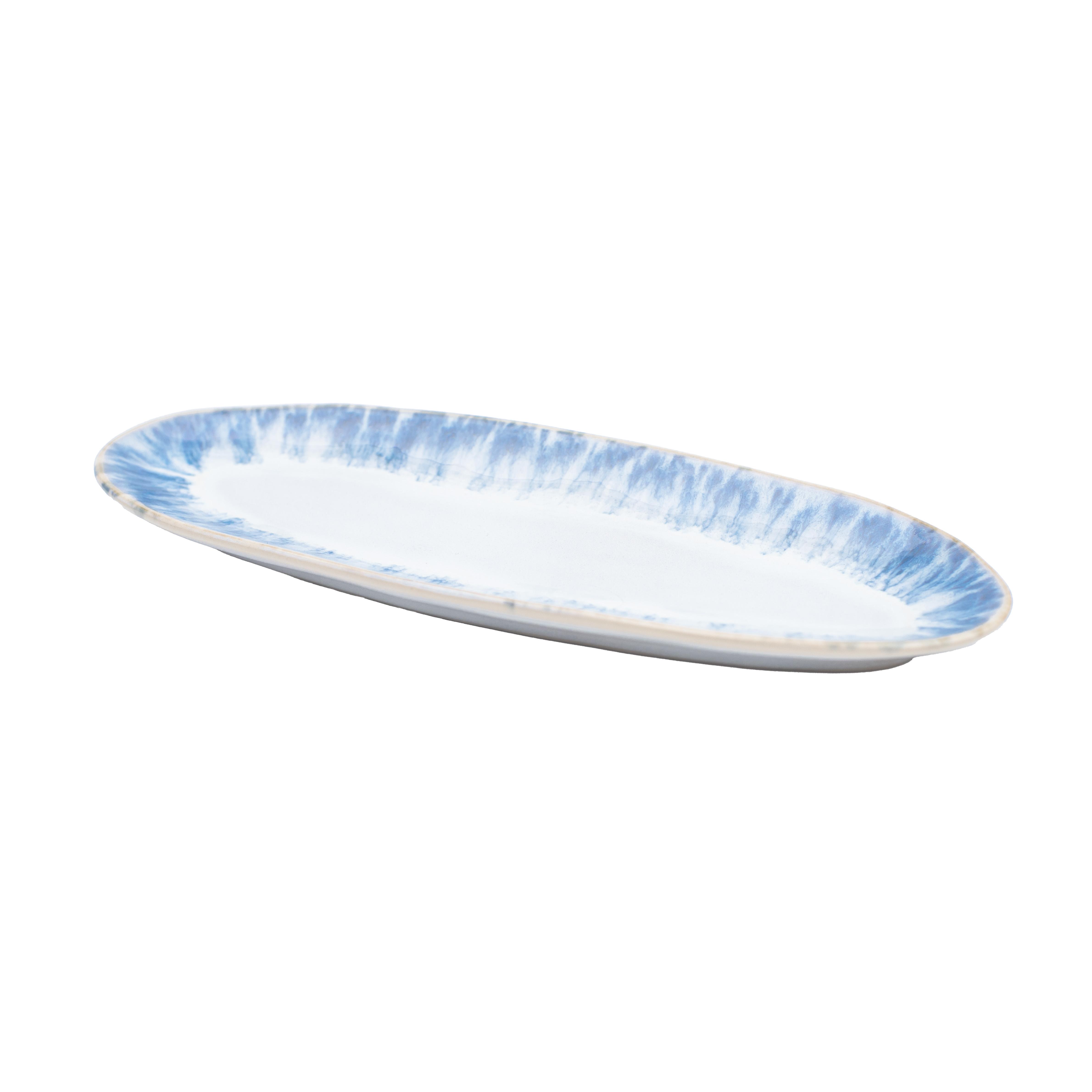 Blue Breeze Oval Side Platter 10