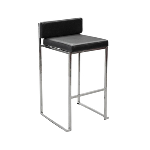 Black Leather Barstool Square Back - Element Event Solutions