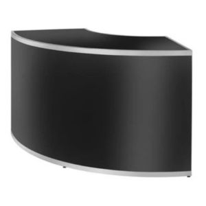 Curved Chrome Framed Bar with Black Plexi - Element Event Solutions