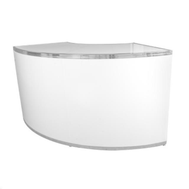 Curved Chrome Framed Bar with White Plexi - Element Event Solutions