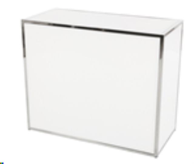 Chrome Framed Bar with White Plexiglass 4'x24