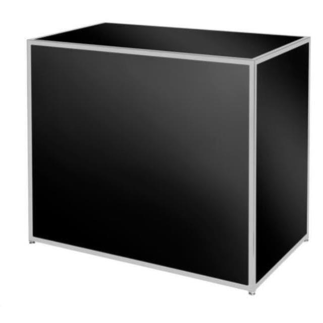 Chrome Framed Bar with Black Plexiglass 4'x24