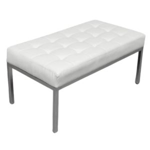 White Leather Bench - Element Event Solutions