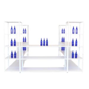 White Framed Rectangular 3-Layer Shelf 6' - Element Event Solutions