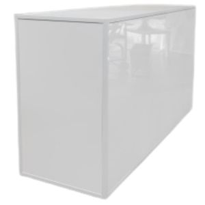 White Framed Bar with White Plexiglass 6'x24