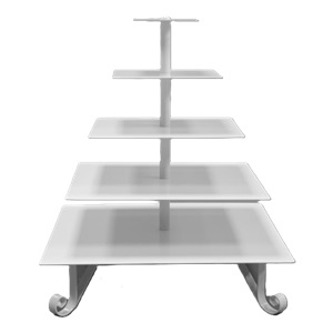 White Torte Stand 5 Tier Square - Element Event Solutions