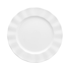 White Ruffle Trim Charger 12