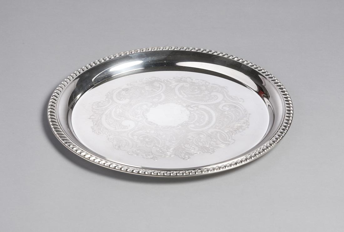 Silver Round Tray 14