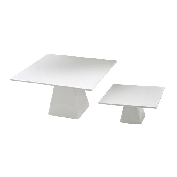 Square White Cake Stand 9.5