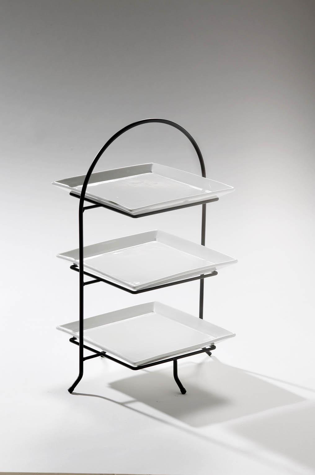 Iron 3-Tier Stand with Plates 10