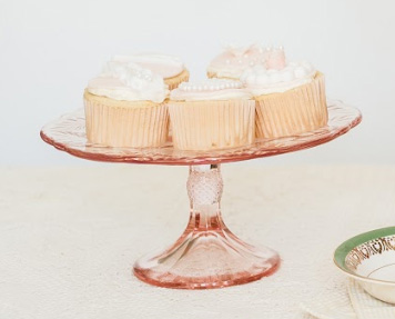 Rose Glass Cake Stand Small 8.5