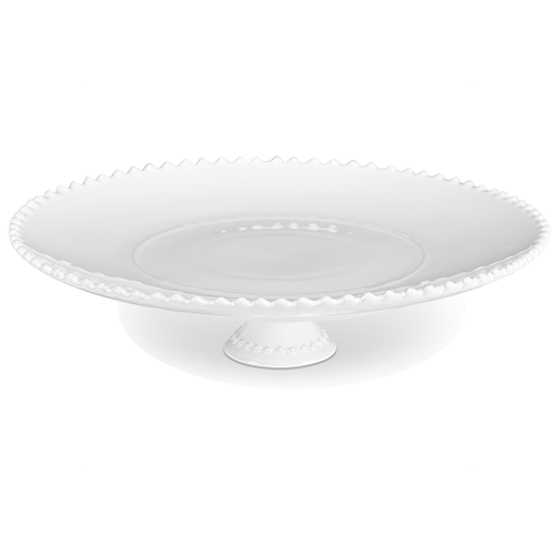 White Beaded Cake Stand 13.25