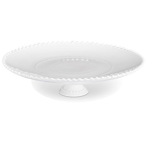 White Beaded Cake Stand 13.25
