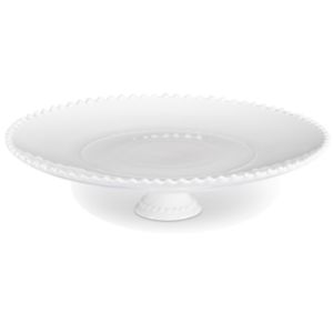 White Beaded Cake Stand 13.25