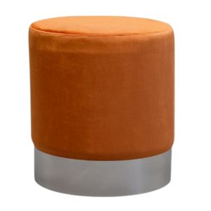 RS2026 Orange Chrome Velvet Ottoman - Element Event Solutions