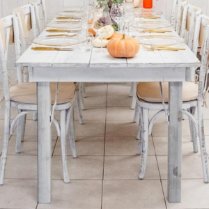 RS2026 Hillier White Wash Harvest Table 8'x3' - Element Event Solutions