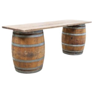 RS2026 Display - Barrel Bar w Harvest Plank - Element Event Solutions