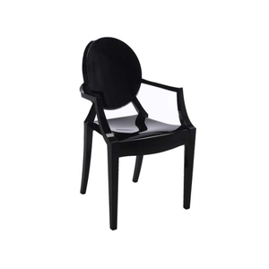 Louis Ghost Black Armchair - Element Event Solutions