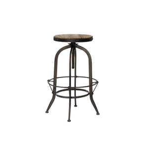 Post Industrial Wood Barstool without Back - Element Event Solutions