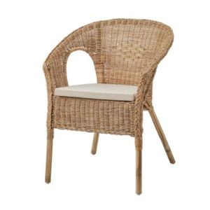 Honey Wicker Armchair with Cushion - Element Event Solutions