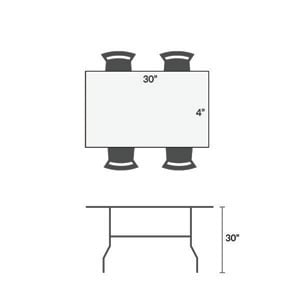Wood Table 4'x30
