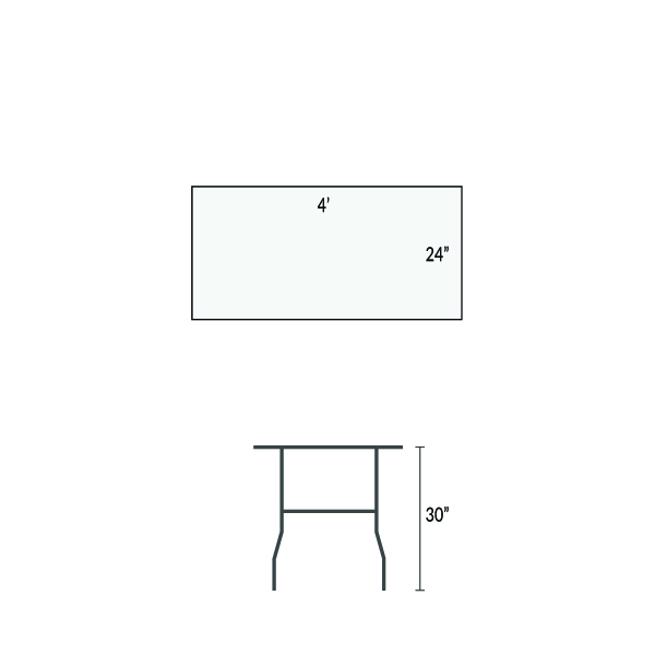 Wood Table 4'x24