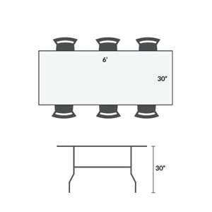 Plastic Table 6'x30