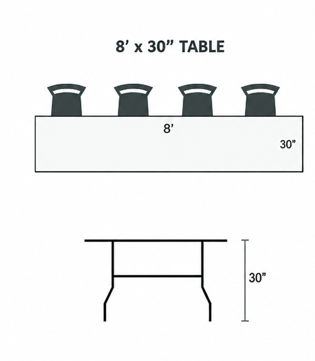 Wood Table 8'x30