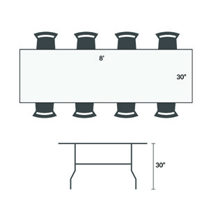 Plastic Table 8'x30