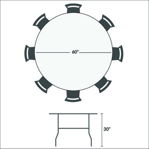 Wood Round Table 60