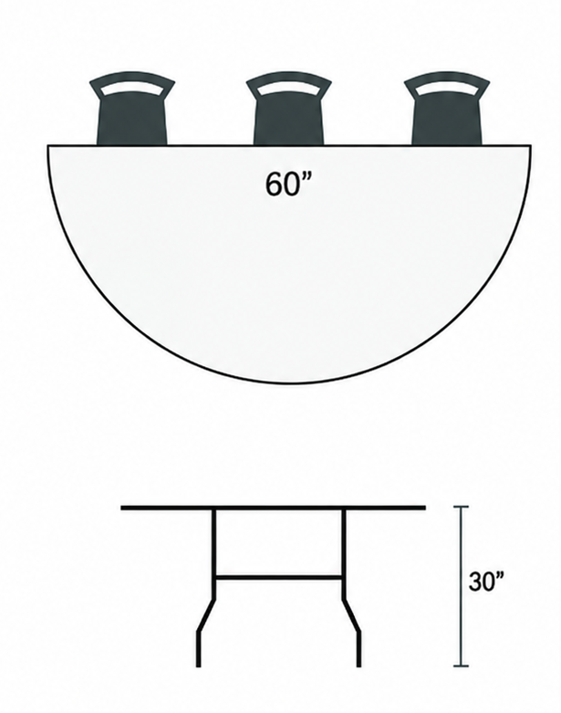 Half Round Wood Table 60