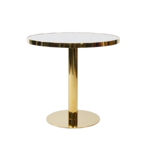 Polished Gold Antique Mirror Cruiser Table - Element Event Solutions