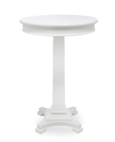 White Wood Round Cruiser Table - Element Event Solutions