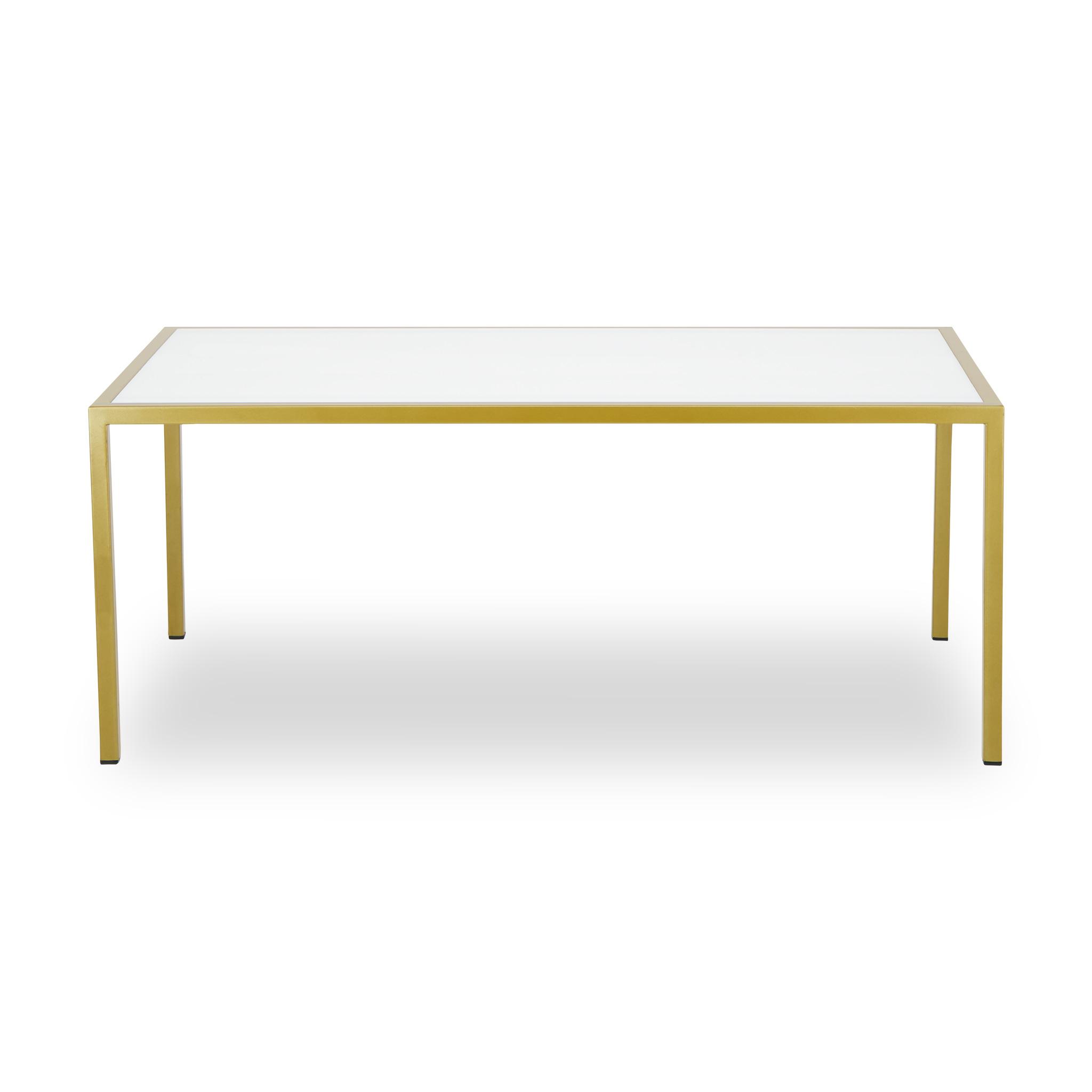 Gold Framed Rectangular Coffee Table - Element Event Solutions