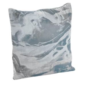 Oceanic Aqua and Silver Square Pillow 20