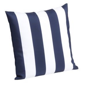 Navy and White Stripe Square Pillow 20