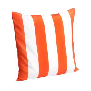 Orange and White Stripe Square Pillow 20