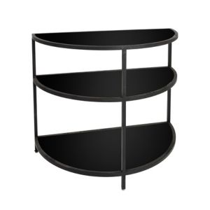 Black Framed Semi-Circle Bar Back 3 Shelf - Element Event Solutions