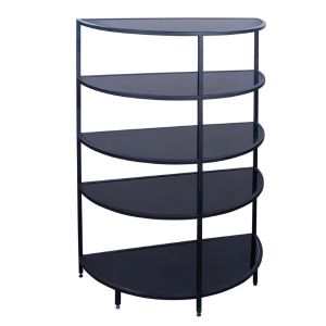 Black Framed Semi-Circle Bar Back 5 Shelf - Element Event Solutions