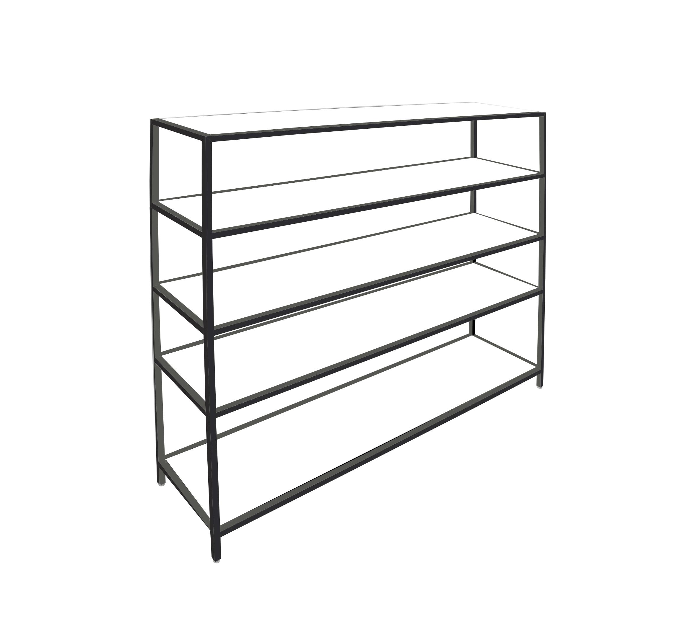 Black Bar Back 6' with 5 Shelves - Element Event Solutions